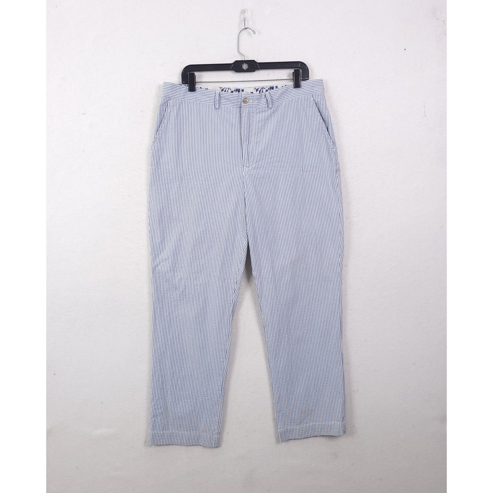 Polo Ralph Lauren Seersucker Pants Mens 36x30 Chino Casual Office Preppy Cotton